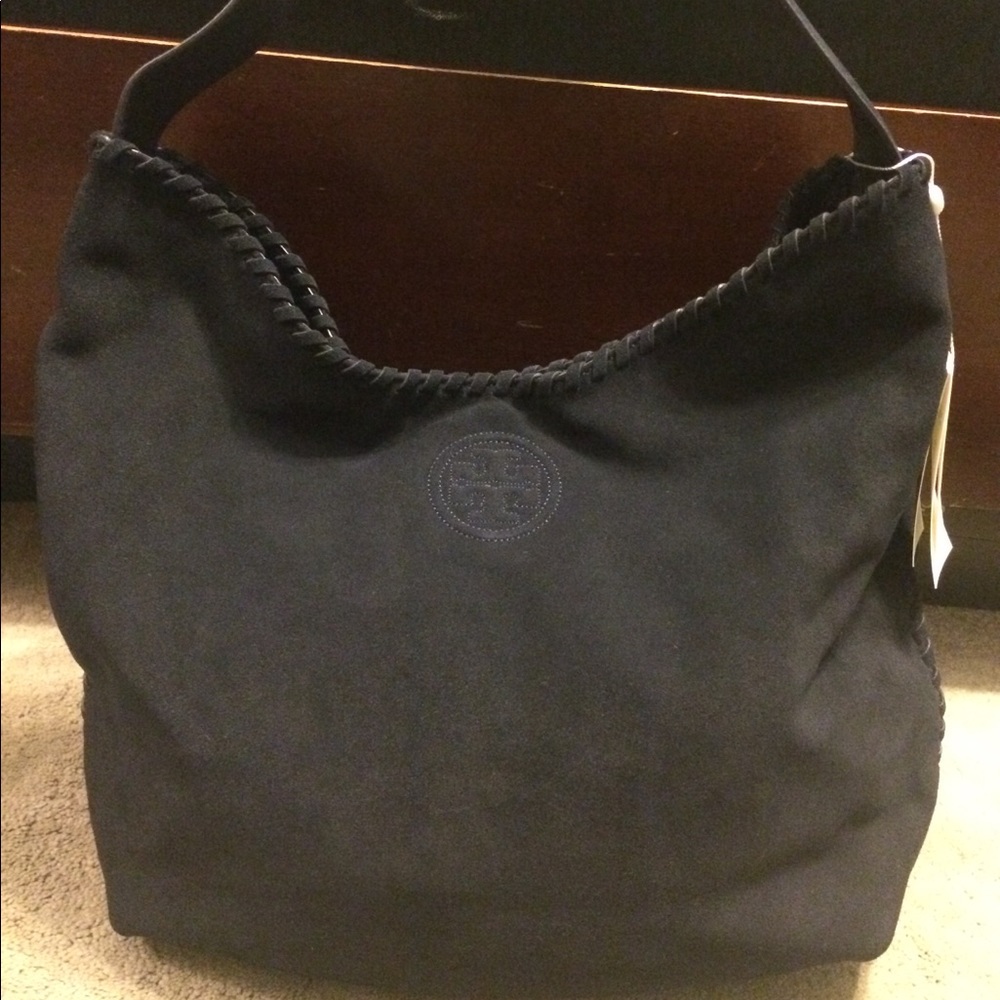 Navy Blue Tory Burch Suede Women's Bag